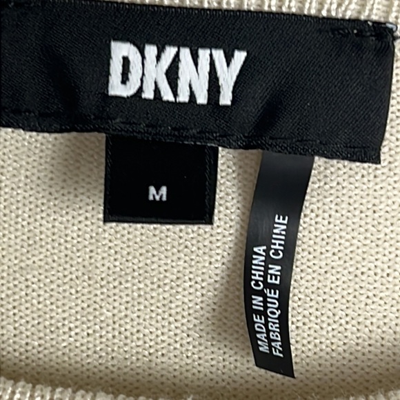 DKNY beige sequin pocket sweater - Picture 9 of 10